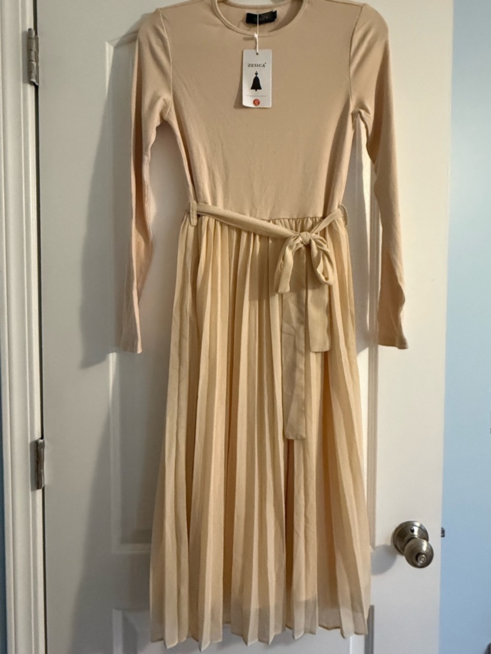 Plisse Midi Dress